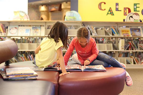 Children taking advantage of Children's Services at Provo Library.