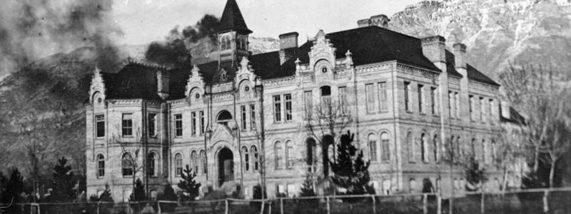 A picture of Briham Young Academy, taken in 1898