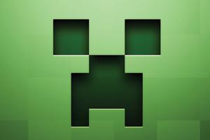 A green Minecraft block