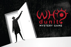 Silhouette of a person ready to discover the whodunit mystery game at Provo Library