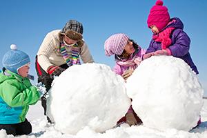 Children playing in the snow