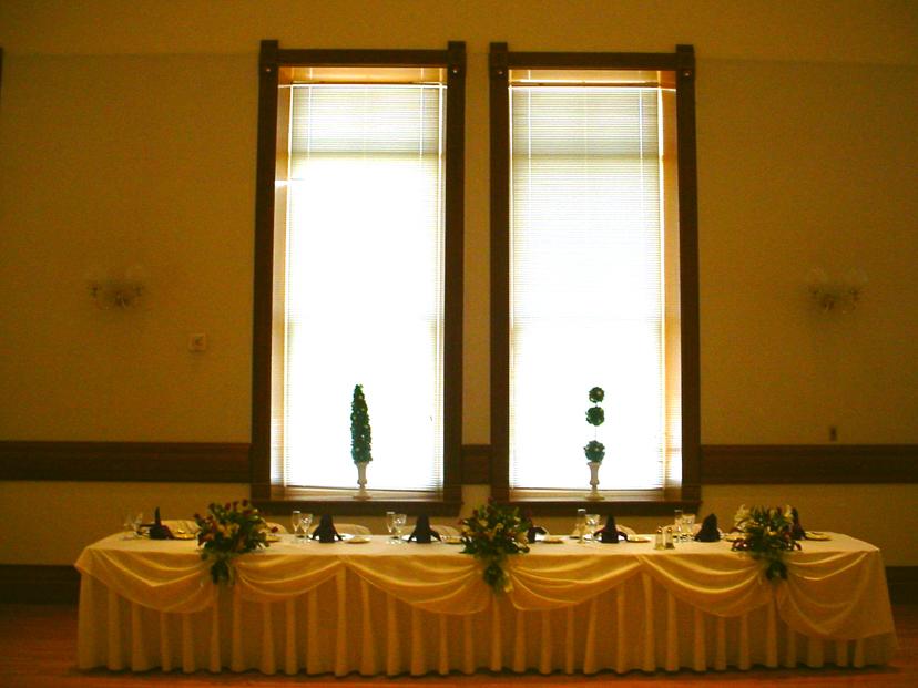 A table set for formal dining in the Ballroom at Provo Library